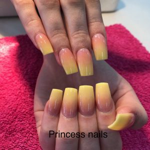 Ombre Yellow Nail Extensions